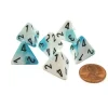 Dice>Gemini 18mm 4 Sided D4 Chessex Dice, 6 Pieces - Teal-White with Black - Your Source for Gaming Essentials