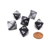 Dice>Gemini 15mm 8 Sided D8 Chessex Dice, 6 Pieces - Purple-Steel with White - Your Source for Gaming Essentials