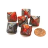 Dice>Gemini 15mm 8 Sided D8 Chessex Dice, 6 Pieces - Orange-Steel with Gold - Your Source for Gaming Essentials