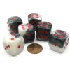 Dice>Gemini 20mm Big D6 Chessex Dice, 6 Pieces - Black-White with Red Pips - Your Source for Gaming Essentials
