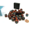 Dice-Gemini 12mm D6 Chessex Dice Block (36 Die) - Red-Teal with Gold Pips - Your Source for Gaming Essentials