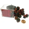 Dice>Gemini 12mm D6 Chessex Dice Block (36 Dice) - Black-Red with Gold Pips - Your Source for Gaming Essentials