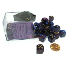 Dice>Gemini 12mm D6 Chessex Dice Block (36 Dice) - Blue-Purple with Gold Pips - Your Source for Gaming Essentials
