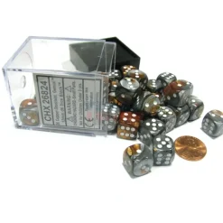 Dice>Gemini 12mm D6 Chessex Dice Block (36 Dice) - Copper-Steel with White Pips - Your Source for Gaming Essentials