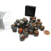 Dice>Gemini 12mm D6 Chessex Dice Block (36 Die) - Orange-Steel with Gold Pips - Your Source for Gaming Essentials