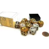 Dice>Gemini 16mm D6 Chessex Dice Block (12 Dice) - Gold-White with Black Pips - Your Source for Gaming Essentials