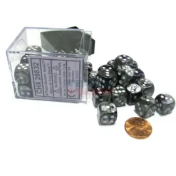 Dice>Gemini 12mm D6 Chessex Dice Block (36 Dice) - Purple-Steel with White Pips - Your Source for Gaming Essentials