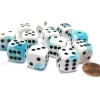 Dice>Gemini 16mm D6 Chessex Dice Block (12 Dice) - Teal-White with Black Pips - Your Source for Gaming Essentials