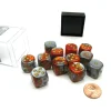 Dice>Gemini 16mm D6 Chessex Dice Block (12 Die) - Orange-Steel with Gold Pips - Your Source for Gaming Essentials