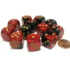 Dice>Gemini 16mm D6 Chessex Dice Block (12 Dice) - Black-Red with Gold Pips - Your Source for Gaming Essentials