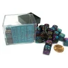 Dice>Gemini 12mm D6 Chessex Dice Block (36 Dice) - Purple-Teal with Gold Pips - Your Source for Gaming Essentials