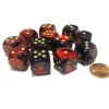 Dice>Gemini 16mm D6 Chessex Dice Block (12 Dice) - Purple-Red with Gold Pips - Your Source for Gaming Essentials