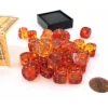 Dice>Gemini 12mm D6 Dice Block (36 Dice) - Translucent Red-Yellow with Gold Numbers - Your Source for Gaming Essentials