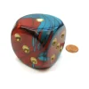 Dice>Gemini 50mm Huge Large D6 Chessex Dice, 1 Piece - Red-Teal with Gold Pips - Your Source for Gaming Essentials