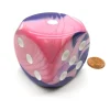 Dice>Gemini 50mm Huge Large D6 Chessex Dice, 1 Piece - Pink-Purple with White Pips - Your Source for Gaming Essentials