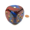 Dice>Gemini 50mm Huge Large D6 Chessex Dice, 1 Piece - Blue-Red with Gold Pips - Your Source for Gaming Essentials