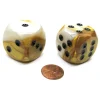 Dice>Gemini 30mm Large D6 Chessex Dice, 2 Pieces - Gold-White with Black Pips - Your Source for Gaming Essentials