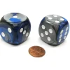 Dice>Gemini 30mm Large D6 Chessex Dice, 2 Pieces - Blue-Steel with White Pips - Your Source for Gaming Essentials