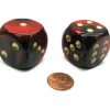Dice>Gemini 30mm Large D6 Chessex Dice, 2 Pieces - Black-Red with Gold Pips - Your Source for Gaming Essentials