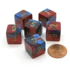 Dice>Gemini 15mm 6-Sided D6 Numbered Chessex Dice, 6 Pieces - Blue-Red with Gold - Your Source for Gaming Essentials