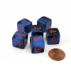 Dice>Gemini 15mm 6-Sided D6 Numbered Dice, 6 Pieces - Black-Starlight with Red - Your Source for Gaming Essentials