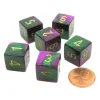 Dice>Gemini 15mm 6-Sided D6 Numbered Chessex Dice, 6 Pieces - Green-Purple with Gold - Your Source for Gaming Essentials