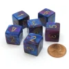 Dice>Gemini 15mm 6-Sided D6 Numbered Chessex Dice, 6 Pieces - Blue-Purple with Gold - Your Source for Gaming Essentials