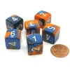 Dice>Gemini 15mm 6-Sided D6 Numbered Chessex Dice, 6 Pieces - Blue-Orange with White - Your Source for Gaming Essentials