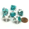 Dice>Gemini 16mm Tens D10 (00-90) Dice, 6 Pieces - Teal-White with Black Numbers - Your Source for Gaming Essentials