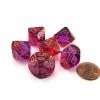 Dice>Gemini 16mm Tens D10 Dice, 6 Pieces - Translucent Red-Violet with Gold - Your Source for Gaming Essentials