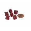 Dice>Glitter 9mm Mini 8 Sided D8 Dice, 6 Pieces - Ruby with Gold Numbers - Your Source for Gaming Essentials