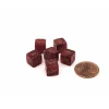 Dice>Glitter 9mm Mini 6 Sided D6 Dice, 6 Pieces - Ruby with Gold Numbers - Your Source for Gaming Essentials