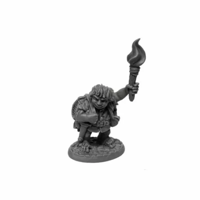 Tabletop Miniatures-Gus Greenweevil, Halfling Henchman #07018 Bones USA Unpainted Plastic Figure - Your Source for Gaming Essentials