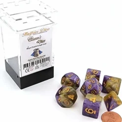 Dice>Halfsies Dice 7 Piece Polyhedral DnD Dice Set - Queen's Dice - Your Source for Gaming Essentials