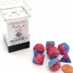 Dice>Halfsies Dice 7 Piece Polyhedral DnD Dice Set - The Court Jester - Your Source for Gaming Essentials