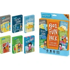 Cards-Hoyle 6 Pack Kid Card Game: Crazy 8s-Go Fish-Old Maid-Memory-Matching-Slapjack - Your Source for Gaming Essentials