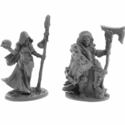 Tabletop Miniatures-Jade Fire Leaders (2) #30054 Reaper Legends: Bones USA Unpainted Plastic Figures - Your Source for Gaming Essentials