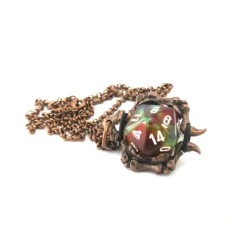 Dice>Jewelry Dice Pendant Bone Necklace with Old Copper Finish- Holds a D20 Die - Your Source for Gaming Essentials