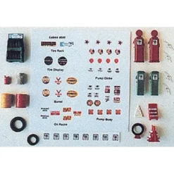 Hot JL Innovative Design 505 HO Post 1940's Gas Station Detail Set (16) w/54 Signs - Your Source for Gaming Essentials Trains