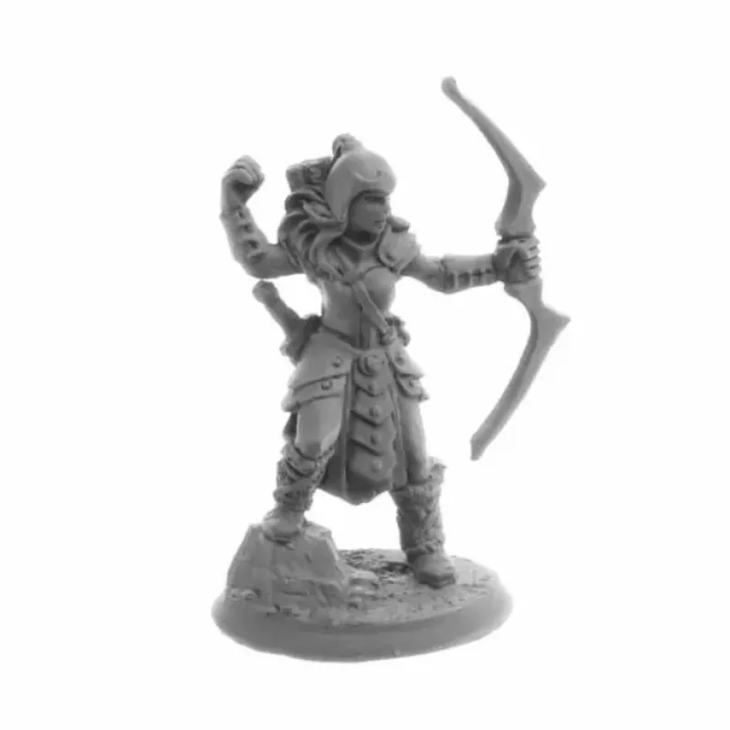 Tabletop Miniatures-Kara Redoak, Female Archer #30077 Reaper Legends: Bones USA Unpainted Plastic - Your Source for Gaming Essentials