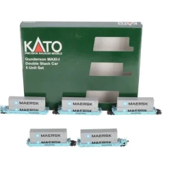 Best Kato 106-6191 N Maersk Gunderson Maxi-I 5-Unit Double-Stack Well Car #100010 - Your Source for Gaming Essentials Trains