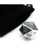 Dice>Large 22mm Zinc Metal Alloy Countdown D20 Dice w Black Bag, 1 Pc - Green Numbers - Your Source for Gaming Essentials