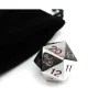 Dice>Large 22mm Zinc Metal Alloy Countdown D20 Dice with Black Pippd Bag- Red Numbers - Your Source for Gaming Essentials