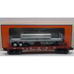 Outlet Lionel 6-26690 New Jersey Transit Flatcar with Metal Rails and Flatbed Trailer - Your Source for Gaming Essentials Trains
