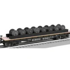 Discount Lionel 6-27889 O Erie 40' Flatcar w/Wheel Load - Your Source for Gaming Essentials Trains