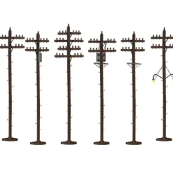 Lionel 6-37939 O Scale 7 1/4" Detailed Telephone Poles (Pack of 6) - Your Source for Gaming Essentials Trains