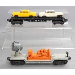 Discount Lionel Vintage O Gauge 6424 Flatcar w/Automobiles & 3620 Searchlight Car [2] VG - Your Source for Gaming Essentials Trains