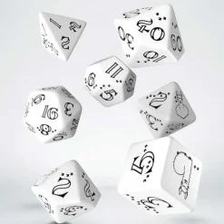 Dice>Llama 7 Piece Polyhedral RPG Dice Set - Bright White with Black Numbers - Your Source for Gaming Essentials