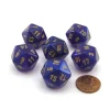 Dice>Luminary Borealis 20 Sided D20 Dice, 6 Pieces - Royal Purple with Gold Numbers - Your Source for Gaming Essentials