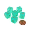 Dice>Luminary Borealis 15mm 6 Sided D6 Dice, 6 Pieces - Light Green with Gold Numbers - Your Source for Gaming Essentials